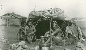natives in a shelter