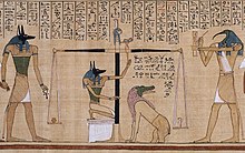 Papyrus of Anubis, Ammit, Horus and Thoth.
